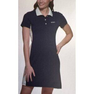 DKNY Womens Collared Sport Dress Navy Blue Size XL